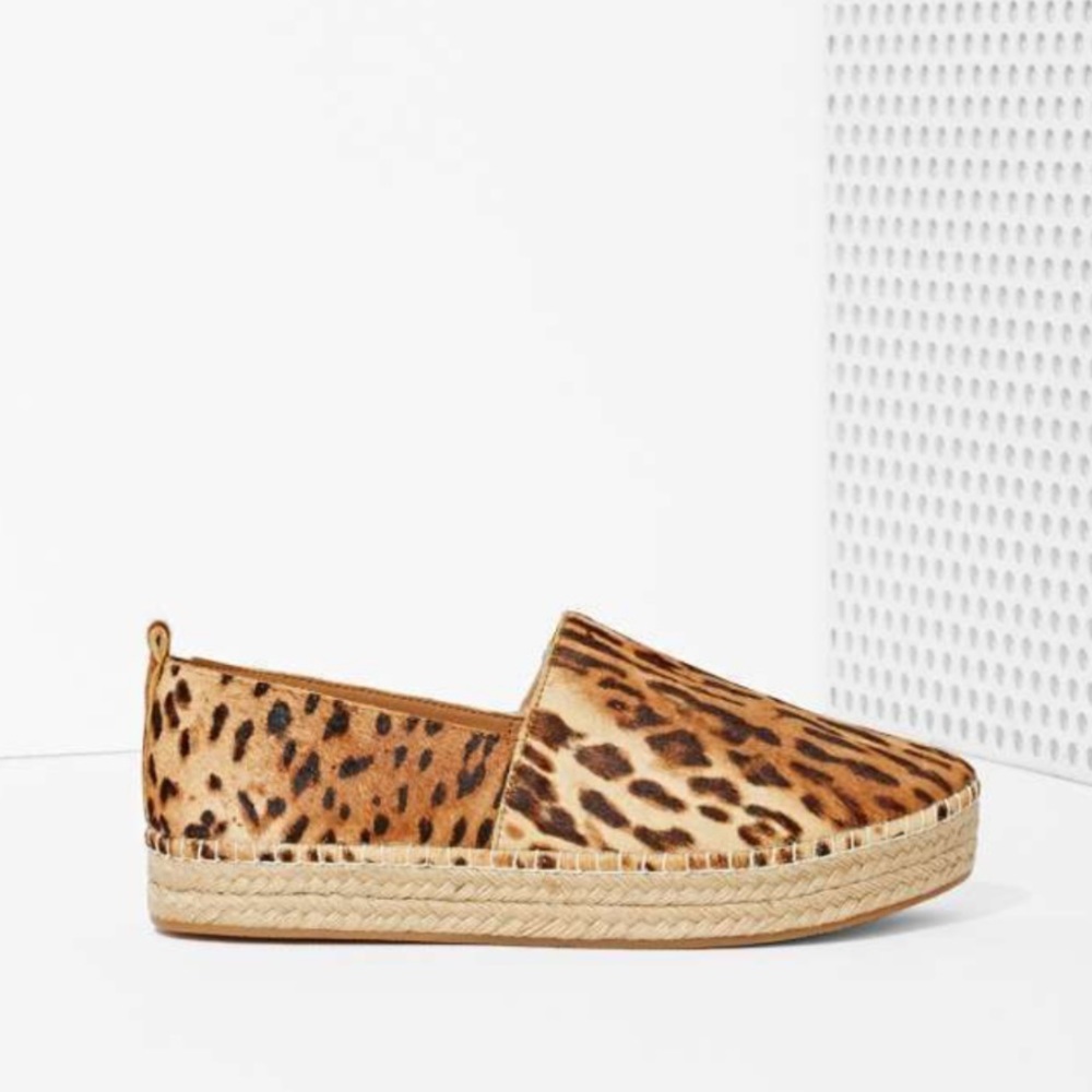 Steve Madden Pacific Leopard Espadrille Slip On Platform Loafer